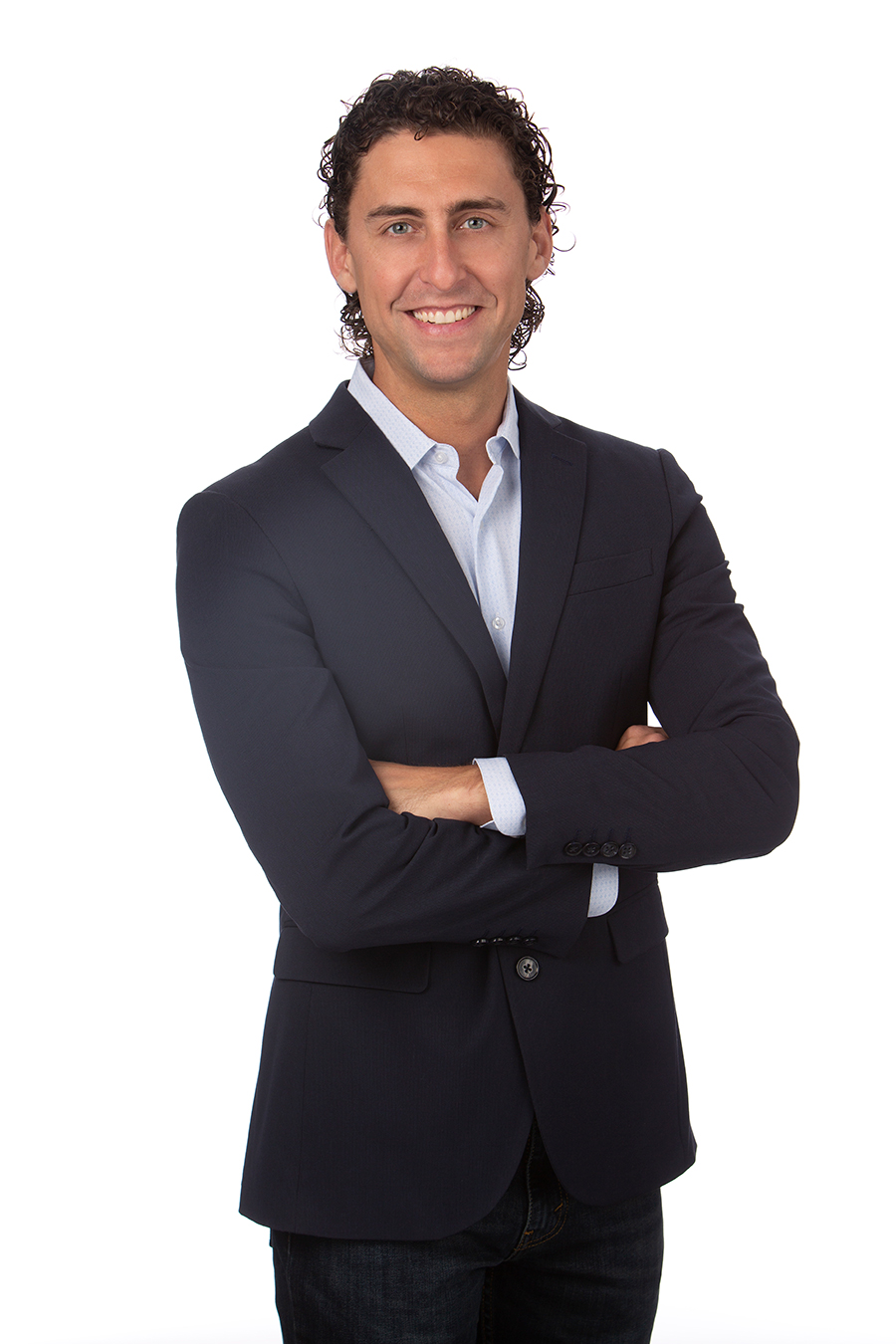Business headshot with pure white backdrop