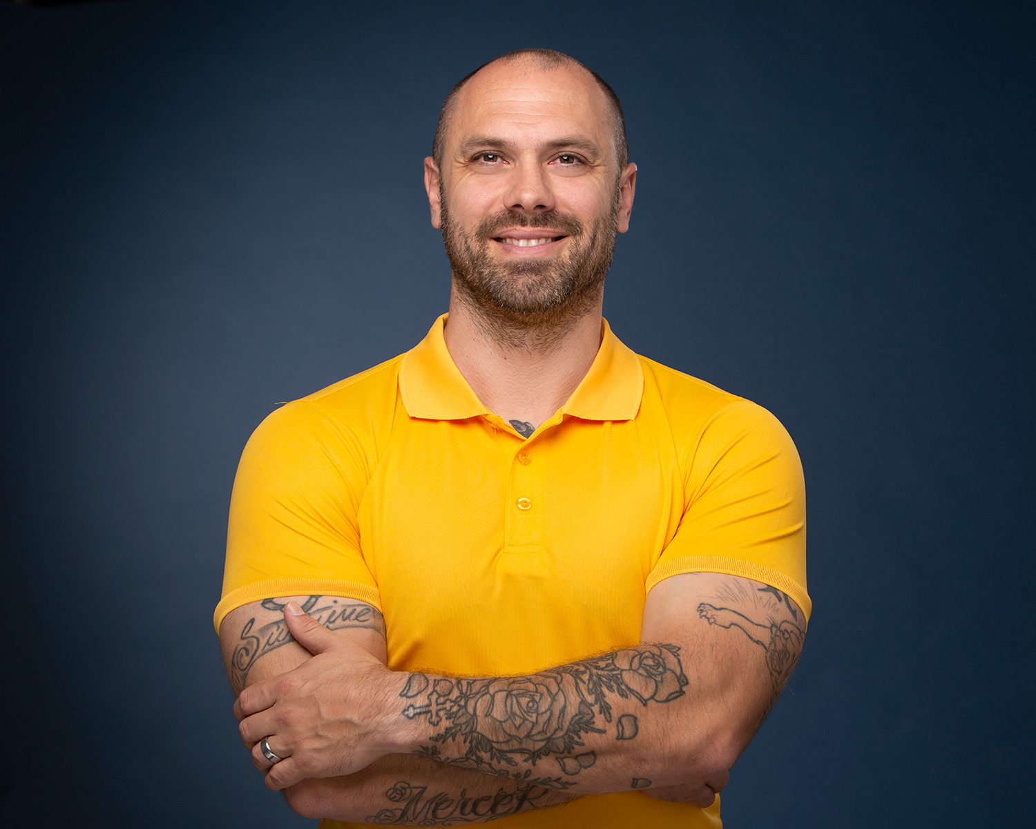 Headshot at studio of window cleaner